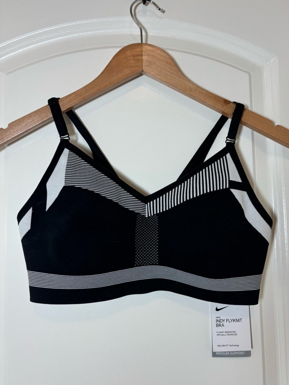 Nike Women’s Black & White Indy Flyknit Support Bra